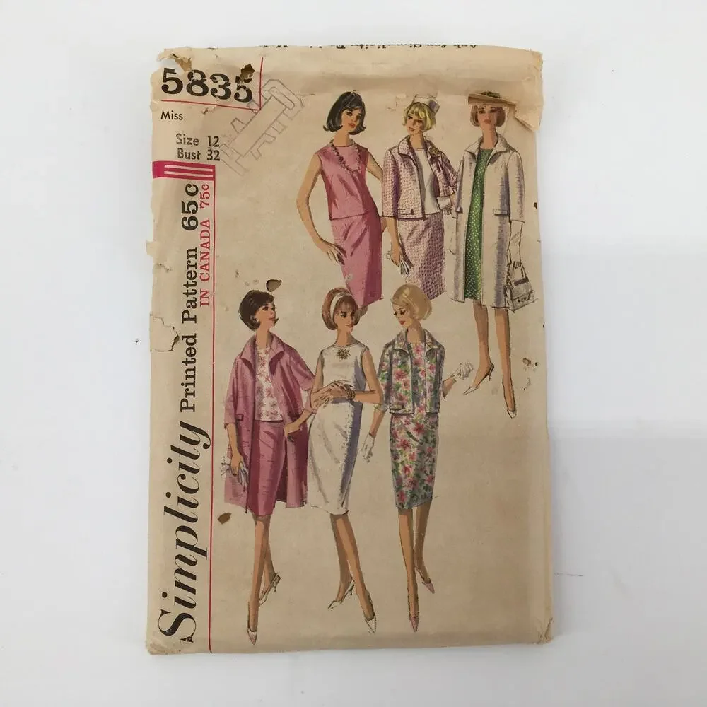 Vintage Simplicity Sewing Pattern 5835 Jackie Kennedy Suit Size 12 Bust 32 UNCUT